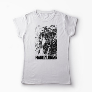 Tricou Mandalorian - Star Wars - Femei-Alb
