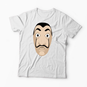 Tricou Mască Dali - Casa de Papel - Bărbați-Alb