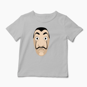 Tricou Mască Dali - Casa de Papel - Copii-Gri