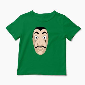 Tricou Mască Dali - Casa de Papel - Copii-Verde