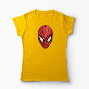 Tricou Mască Spiderman - Femei-Galben