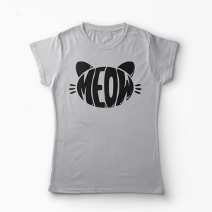 Tricou Meow  - Femei-Gri