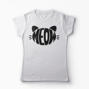 Tricou Meow  - Femei-Alb