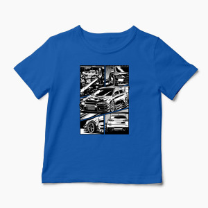 Tricou Mitsubishi Lancer Evo X - Copii-Albastru Regal