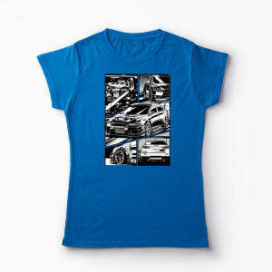 Tricou Mitsubishi Lancer Evo X - Femei-Albastru Regal