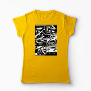 Tricou Mitsubishi Lancer Evo X - Femei-Galben