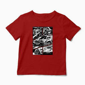 Tricou Mitsubishi Lancer Evo X - Copii-Roșu