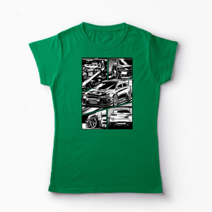 Tricou Mitsubishi Lancer Evo X - Femei-Verde