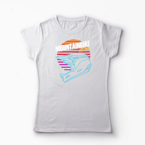 Tricou Mountain Bike Downhill - Femei-Alb