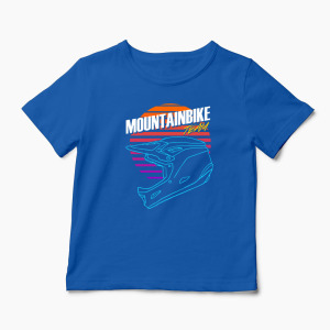Tricou Mountain Bike Downhill - Copii-Albastru Regal