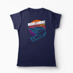 Tricou Mountain Bike Downhill - Femei-Bleumarin