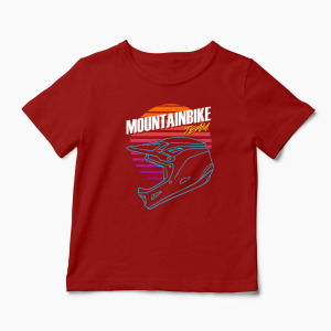 Tricou Mountain Bike Downhill - Copii-Roșu