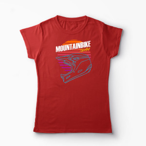 Tricou Mountain Bike Downhill - Femei-Roșu