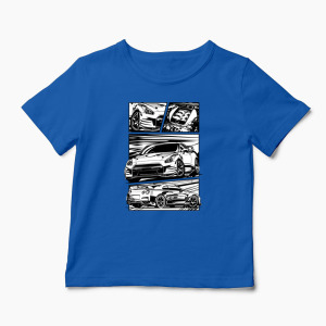Tricou Nissan GTR R35 - Copii-Albastru Regal