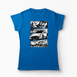 Tricou Nissan GTR R35 - Femei-Albastru Regal