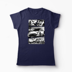 Tricou Nissan GTR R35 - Femei-Bleumarin