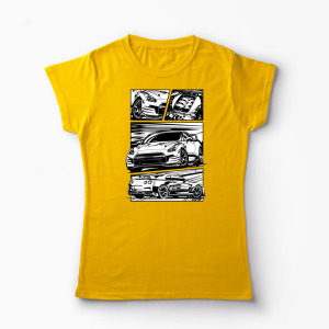 Tricou Nissan GTR R35 - Femei-Galben