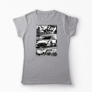 Tricou Nissan GTR R35 - Femei-Gri