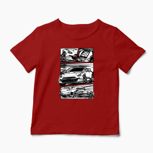 Tricou Nissan GTR R35 - Copii-Roșu