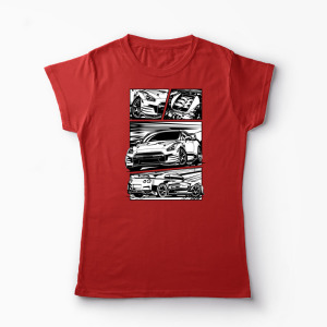 Tricou Nissan GTR R35 - Femei-Roșu