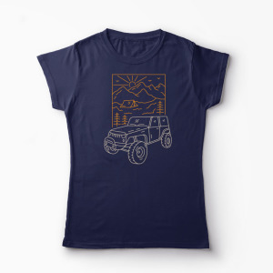 Tricou Off Roader Camping - Femei-Bleumarin