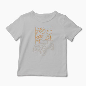 Tricou Off Roader Camping - Copii-Gri
