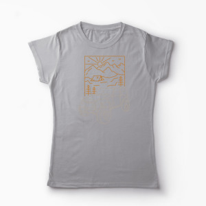 Tricou Off Roader Camping - Femei-Gri