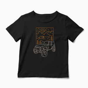 Tricou Off Roader Camping - Copii-Negru