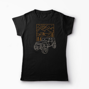 Tricou Off Roader Camping - Femei-Negru