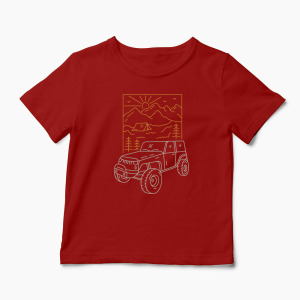 Tricou Off Roader Camping - Copii-Roșu