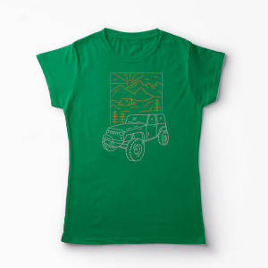 Tricou Off Roader Camping - Femei-Verde