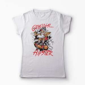 Tricou Original Hipster - Femei-Alb