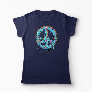 Tricou Peace Cake - Tort de Pace - Femei-Bleumarin