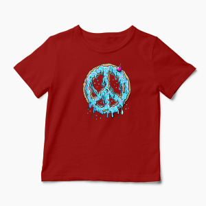 Tricou Peace Cake - Tort de Pace - Copii-Roșu