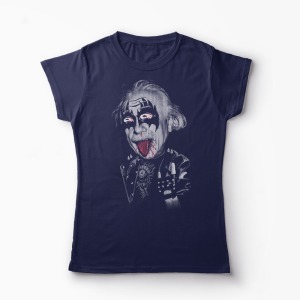 Tricou Personalizat Albert RockEinstein - Femei-Bleumarin