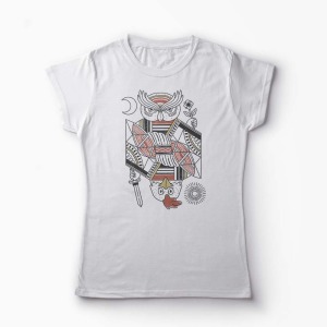 Tricou Personalizat AM - PM - Femei-Alb