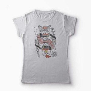 Tricou Personalizat AM - PM - Femei-Gri