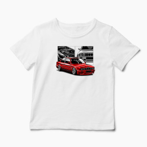 Tricou Personalizat BMW E30 M3 - Copii-Alb