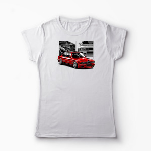 Tricou Personalizat BMW E30 M3 - Femei-Alb