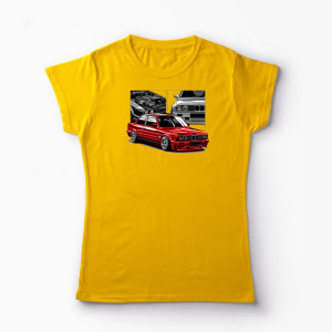 Tricou Personalizat BMW E30 M3 - Femei-Galben