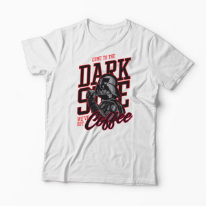 Tricou Personalizat Come To The Dark Side We've Got Coffee - Bărbați-Alb