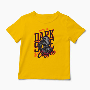 Tricou Personalizat Come To The Dark Side We've Got Coffee - Copii-Galben