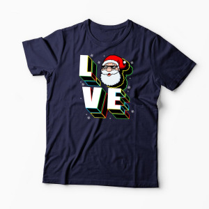 Tricou Personalizat Crăciun Santa Love - Bărbați-Bleumarin