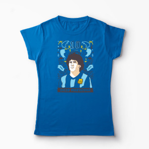Tricou Personalizat Diego Maradona 10 Argentina - Femei-Albastru Regal