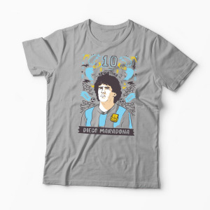 Tricou Personalizat Diego Maradona 10 Argentina - Bărbați-Gri