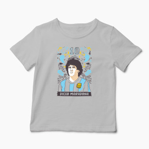 Tricou Personalizat Diego Maradona 10 Argentina - Copii-Gri