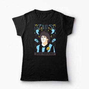 Tricou Personalizat Diego Maradona 10 Argentina - Femei-Negru