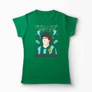 Tricou Personalizat Diego Maradona 10 Argentina - Femei-Verde