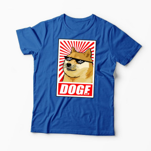Tricou Personalizat Doge Coin - Bărbați-Albastru Regal