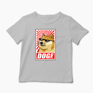 Tricou Personalizat Doge Coin - Copii-Gri